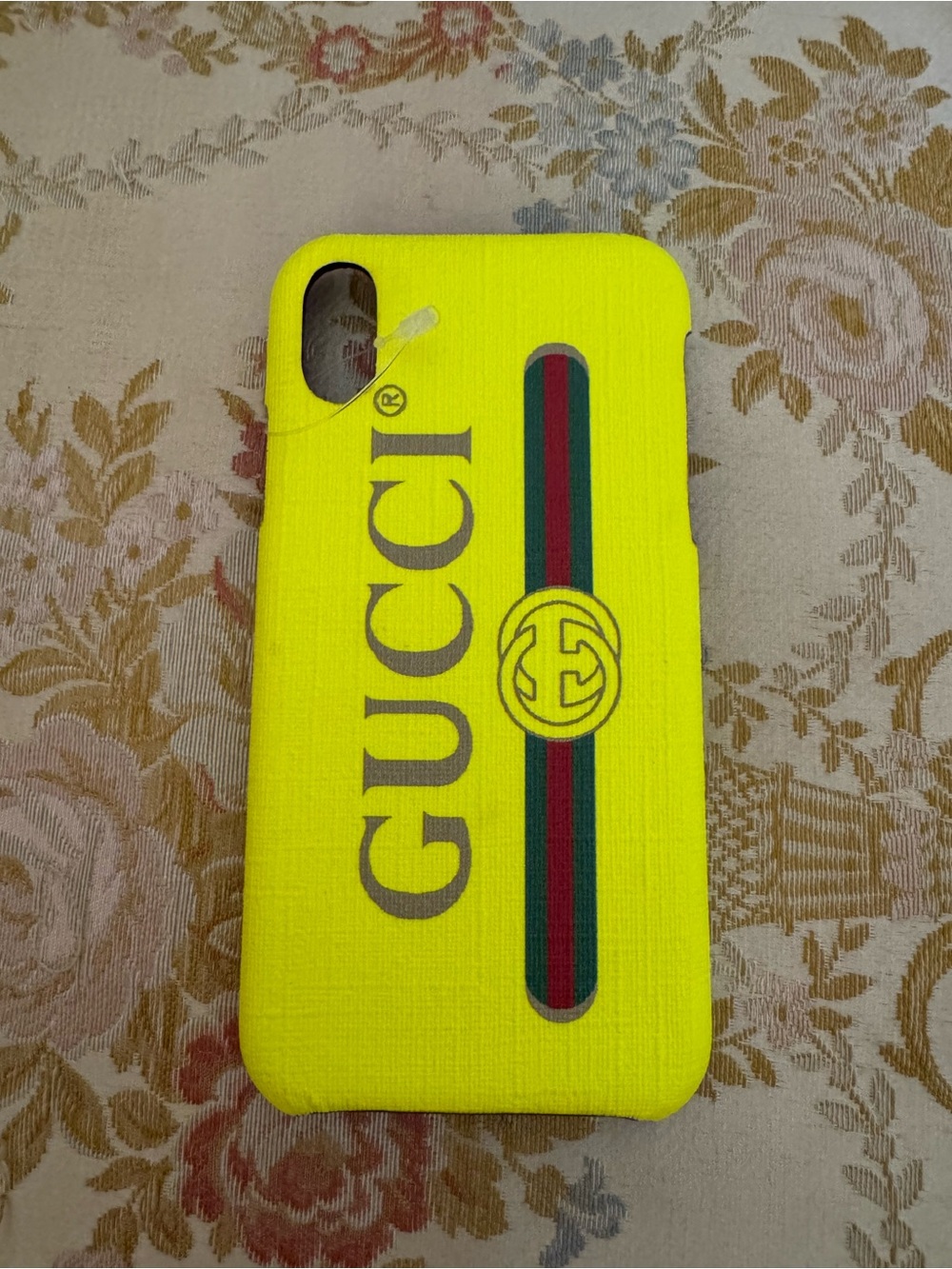 Gucci Bright Yellow Logo Stripe iPhone Case